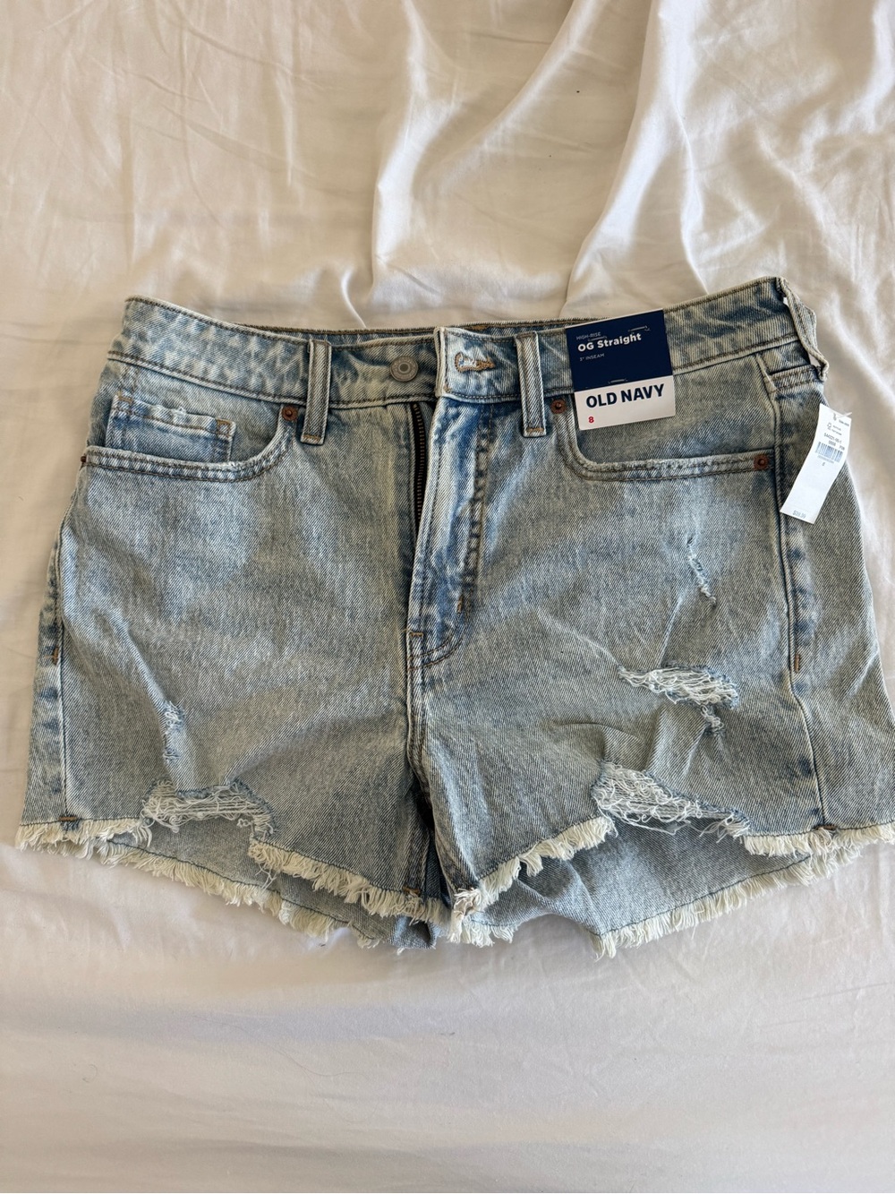 Old Navy Light Blue Distressed Denim Jean Shorts
